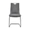 Armen Living Pacific Dining Room Chair in Gray Faux Leather and Black Finish, PK2 LCPCSIGRPU - alternate 6